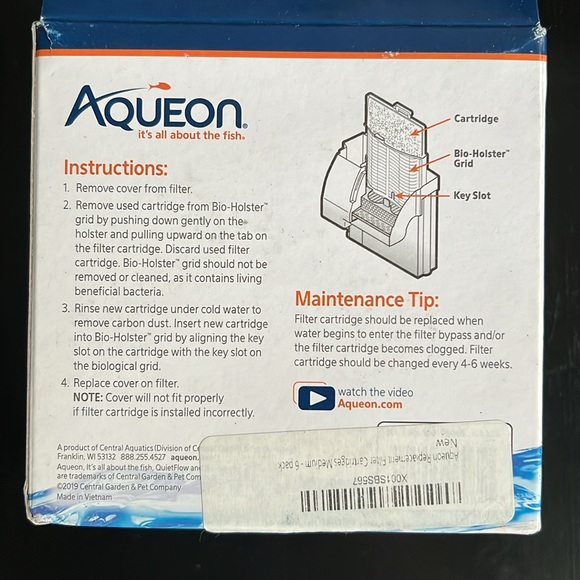 NWT Aqueon replacement filter cartridge size medium 6 pack - Picture 3 of 5